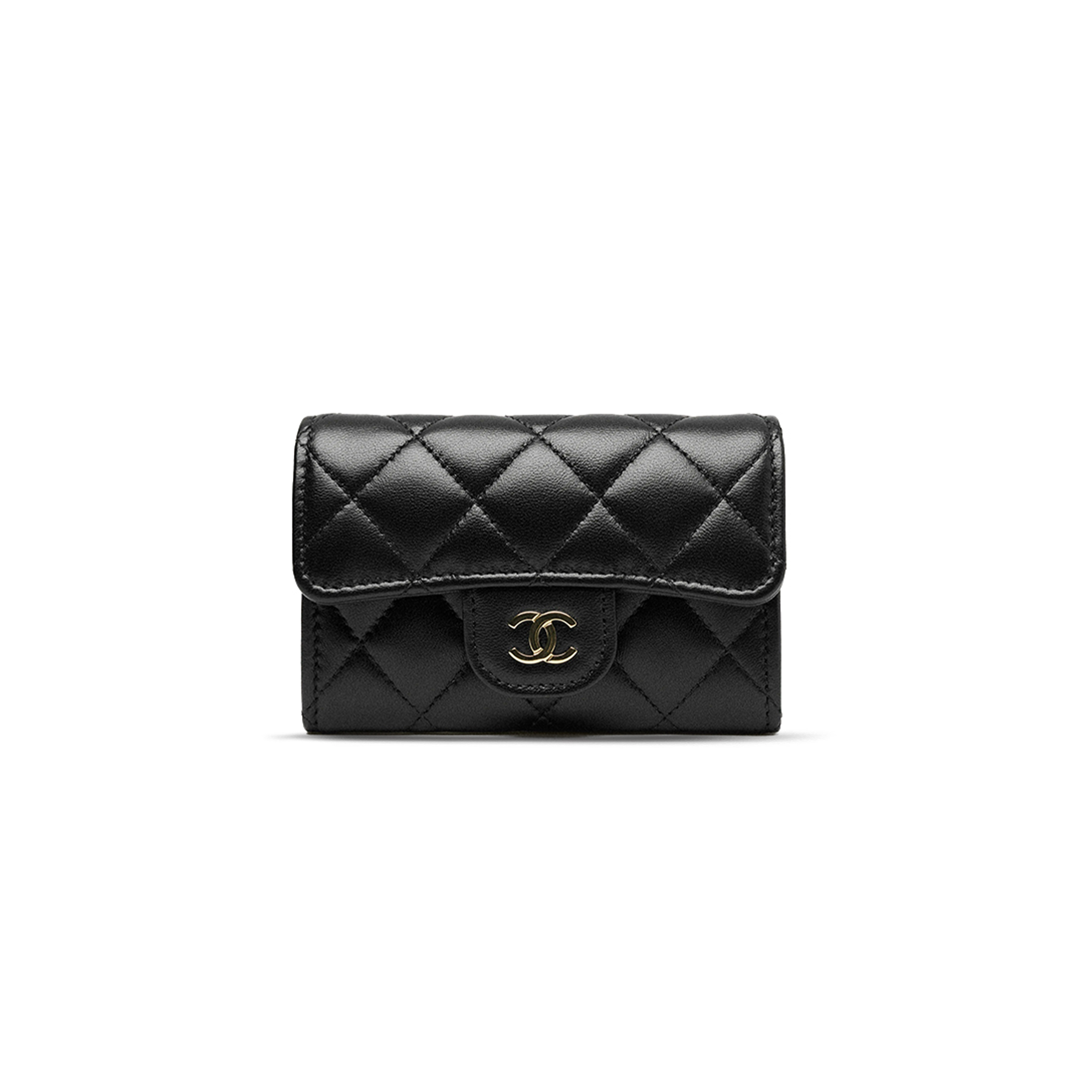 CHANEL CLASSIC CARD HOLDER LAMBSKIN & GOLD-TONE METAL BLACK AP0214 (11.3*7.5*2.5cm)